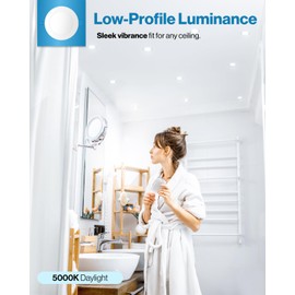 Sunco Recessed Lighting 6 Inch LED, Canless Ceiling Lights Slim with Junction Box, 850 LM, 14W (100W Equivalent), 5000K Daylight, Dimmable, Wafer Thin, 50000 Lifetime Hours ETL 2 Pack.