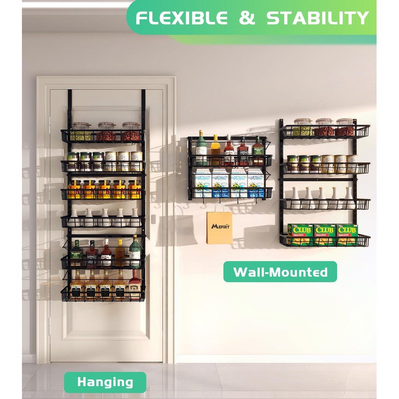 Mefirt Over The Door Pantry Organizer, Pantry Storage and Organization,