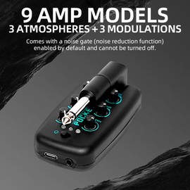 EROK Guitar Headphone Amp with 9 Simulation Tones,Plug-in USB Rechargable Portable Pocket Effects,with Wireless Function Support OTG Recording