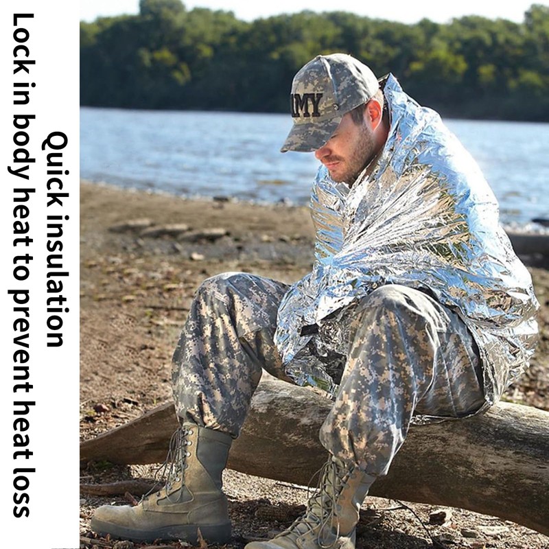 Skyzone Double-Sided Reflective Emergency Blanket 160x210cm - Thermal Insulation for