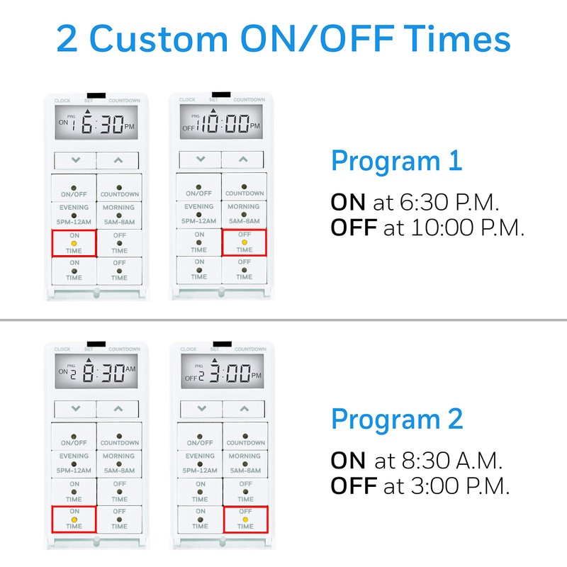 UltraPro 24-Hour Digital In-Wall Timer, Easy-to-Program, Presets, Countdown, ON/OFF Override