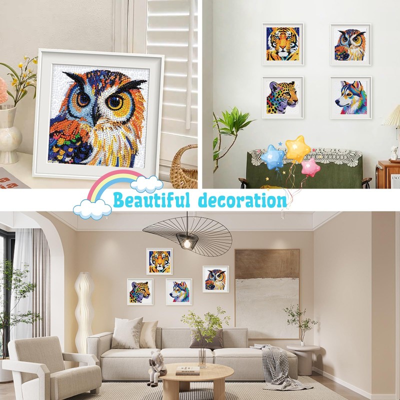 Libfx Diamond Art Kits for Kids 4 PCS Diamond Art