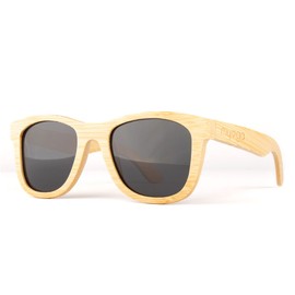 Myga RY1492 Eco Bamboo Sunglasses UV400 Polarised Bamboo Wood Unisex Sunglasses - UVA and UVB Protection with Wooden Case