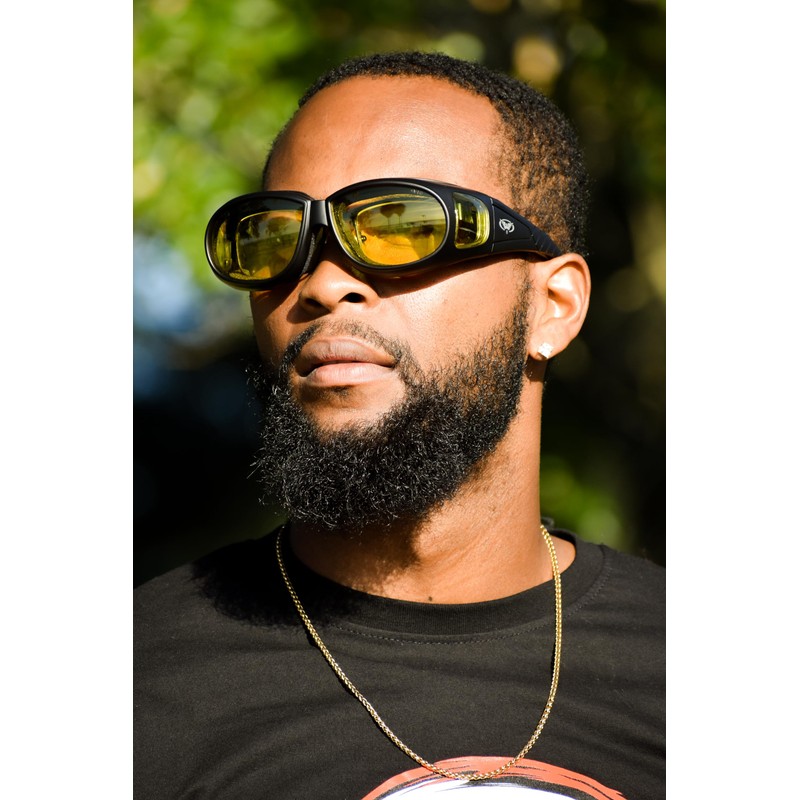 Outfiter Motorcycle Safety Sunglasses Fits Over Glasses Yellow Lenses Meets