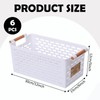 Odowalker Plastic Storage Basket Bins White Organizing Basket 6 Pcs