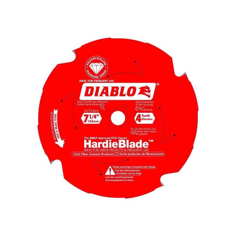 Diablo 7.25-Inch x 4 Teeth PCD Tip TCG HardieBlade Fiber