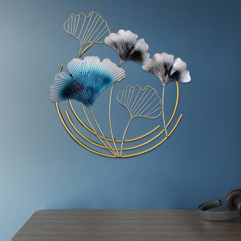 Wall Decor,Wall Hanging Decoration,Home Background Wall Hanging,Ginkgo Leaf Wall Decor,Metal