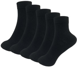 DsHome Women's 5 Pair Set Socks, Black, For Summer, Combed Cotton, Sweat Absorbent, Deodorizing, Breathable, Business, Casual Socks, 8.7 - 9.8 inches (22 - 25 cm)