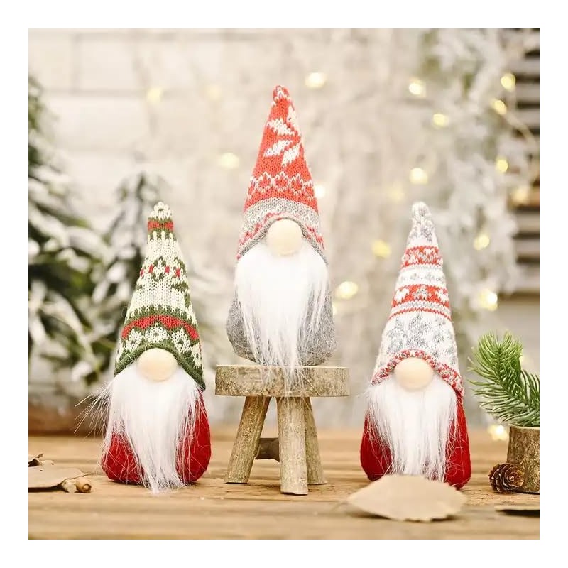 Captor Christmas gnome 19 cm, set of 3 pieces, plush