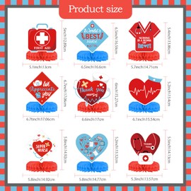 9PCS Nurse Week Table Decorations Nurse Week Decorations Nurse Honeycomb Centerpieces Nurse Party Decorations Happy Nurses Week Decorations Nurse Decor