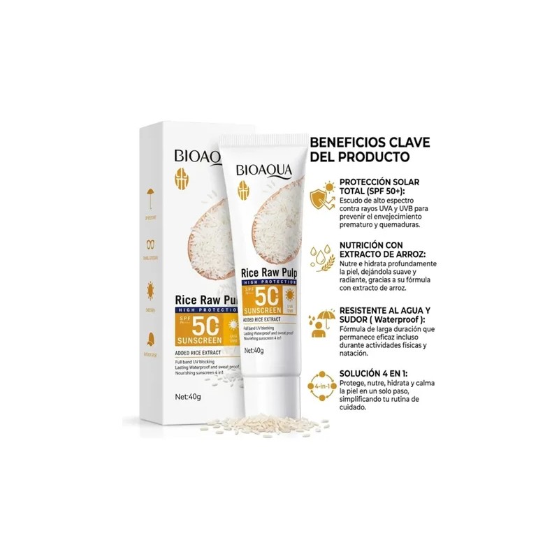 Protector Solar Blanqueador Spf Extracto Arroz Bioaqua