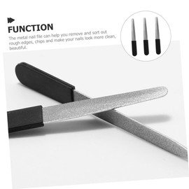Baluue 3pcs Stainless Steel Nail File Polishing Strip Manicure Nail Files for Women