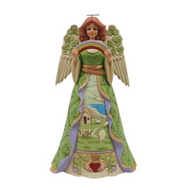 Enesco Jim Shore Heartwood Creek Irish Angel with Shamrock Wings Figurine 6008403