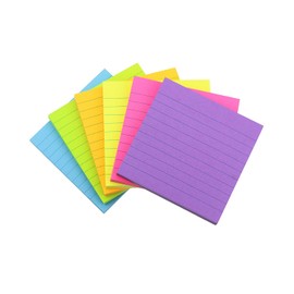 Early Buy Lined Sticky Notes with Lines 4x4 Self-Stick Notes 6 Bright Color 6 Pads, 60 Sheets/Pad