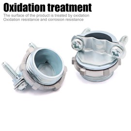 Fuzbaxy 12pcs 1/2Inch Clamp Type Cable Connectors for Metallic Conduit Protect Cables Silver-Zinc