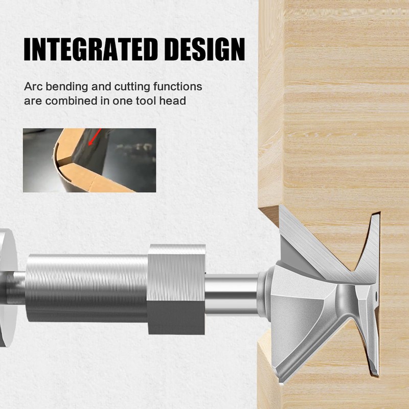 Arc Bending Integrated Cutter, 1/2in Shank Woodworking Milling Bit for