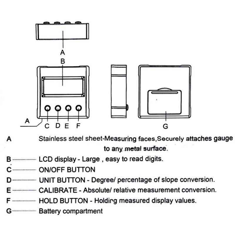 Mini Electronic Digital LCD Protractor Angle Finder Level Box Inclinometer
