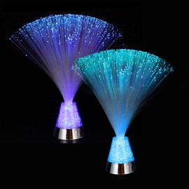 MECCANIXITY Fiber Optic Lamp, LED Novelty Lighting Sensory Mood Light Color Changing in Night for Bedroom Ambient Decorations,2Pcs