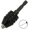 Black 1/4 Inch 0.3-6.5mm Hex Shank Keyless Drill Chuck Quick