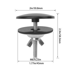Rrina - 2 piezas de 2 pulgadas de acero inoxidable para fregadero de cocina, tapa de agujero para llave de cocina, enchufe negro