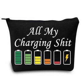 LEVLO Travel Electronics Accessory Pouch Travel Trip Gift Chargers Gift All My Charging Traveling Organizer (Charging Make Up Bag)