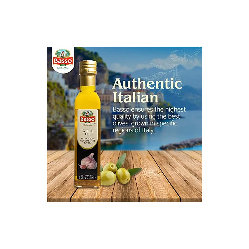 BASSO 1904 - Garlic Oil, Infused Premium Extra Virgin Olive