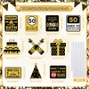 Black Gold 50th Birthday Party Decorations Banner for Men Women