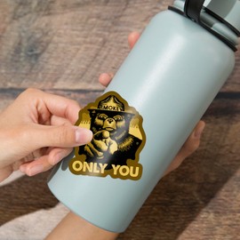 Die Cut Sticker Smokey Bear, Only You, Halftone Yellow, Vinyl Sticker, (Waterproof Decal for Cars, Water Bottles, Laptops, Coolers), Large