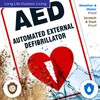 AED Sign, Automated External Defibrillator Sign, 10x7 Inches, 4 Mil