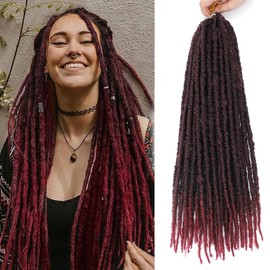 MSMUSAS Goddess Locs Crochet Hair 20 Inch 3 Packs/Lot Faux Pre Looped Locs Crochet Hair Extensions for Women 27 Strands Synthetic Crochet Braids Dreadlocks Pre-Looped(1B/Bug)