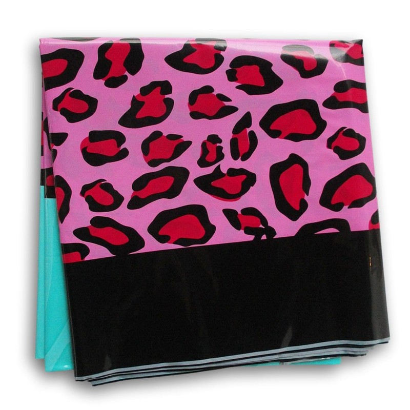 Craft Supply Pink Leopard Tablecover- Teal Animal Print Table Cover
