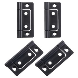 uxcell 4Pcs 2x1 Inch Door Hinges Non-Mortise No Noise Bifold Door Hinges Plating for Cabinet Furniture Window Wardrobe, Black