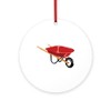 CafePress Red Wheelbarrow Round 4" MDF Holiday Ornament