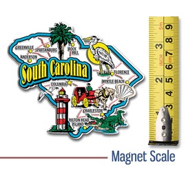 South Carolina Jumbo State Magnet by Classic Magnets, 4.1" x 3.6", Collectible Souvenirs Made in The USA