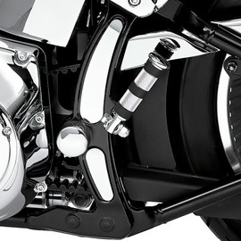 TCT-MOTORPARTS Chrome Curved Swingarm Frame Inserts & Pivot Bolt Fit For Harley Softail Fat Boy FLSTF Deluxe FLSTN 2000-2007