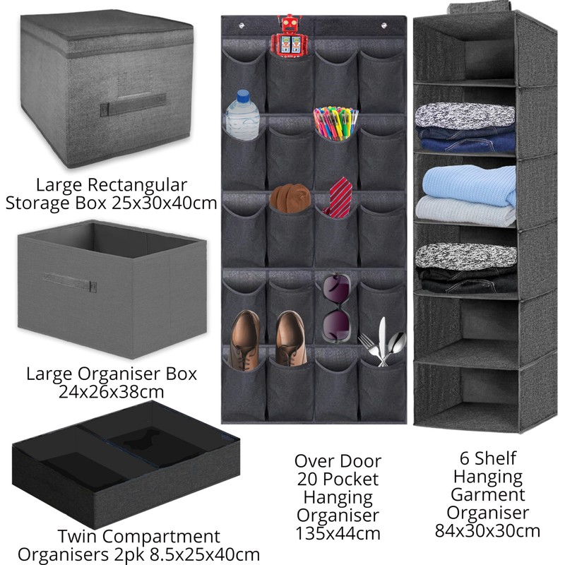 Lizzy Twin Compartment Organisers 8.5x25x40cm | Drawer Organiser Divider Collapsible