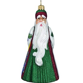 Glitterazzi Italy Santa with Leaning Tower of Pisa Polish Glass Ornament