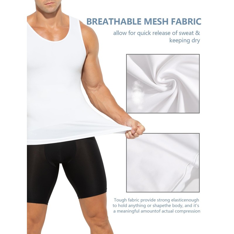 Casey Kevin Shapewear Men's Compression Shirts Athletic Sleeveless Base Layer