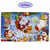 FunnyGoo 60pieces Colorful Wooden Santa Jigsaw Puzzle Merry Christmas Xmas