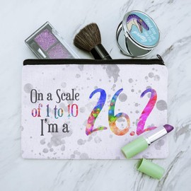 26.2 Marathon Scale of 1 to 10 Rainbow Runner Makeup Cosmetic Bag Organizer Pouch