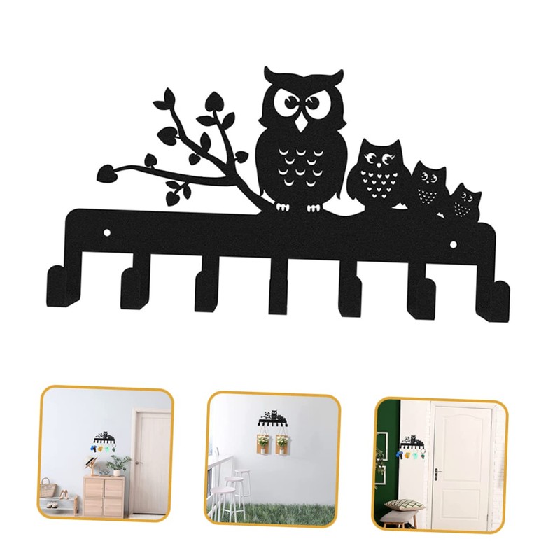 Ciieeo Owl Design Coat Hooks Decorative Wall Mounted Coat Rack