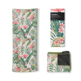 Nomadix Original Towel - Perfect for Beach, Pool, Travel, Camping, Yoga - Made with Recycled Materials - Super Absorbent - Sand Resistant -Palms Pink - 72.5" x 30"