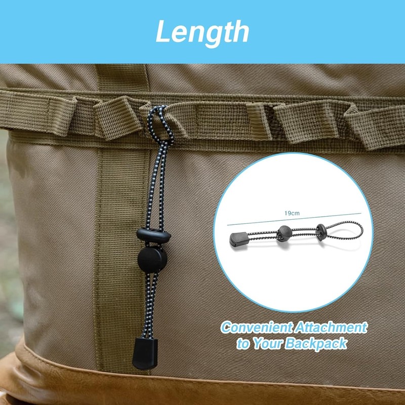 NIIIYTYB 3 Pcs Backpack with Trekking Pole Holder Adjustable Bungee