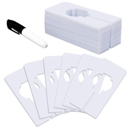 Vantasii 30 PCS Rectangular White Plastic Closet Dividers with a Bonus Marker, Writable and Reusable for Sorting Clothing Size, Color, Size 2” x 5.4’’(Inner Diameter 1.4”)