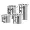 Oggi Set of 4 Stainless Steel Kitchen Canisters - Airtight