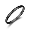 Suplight Small Black Ring Band 925 Sterling Silver Promise Rings