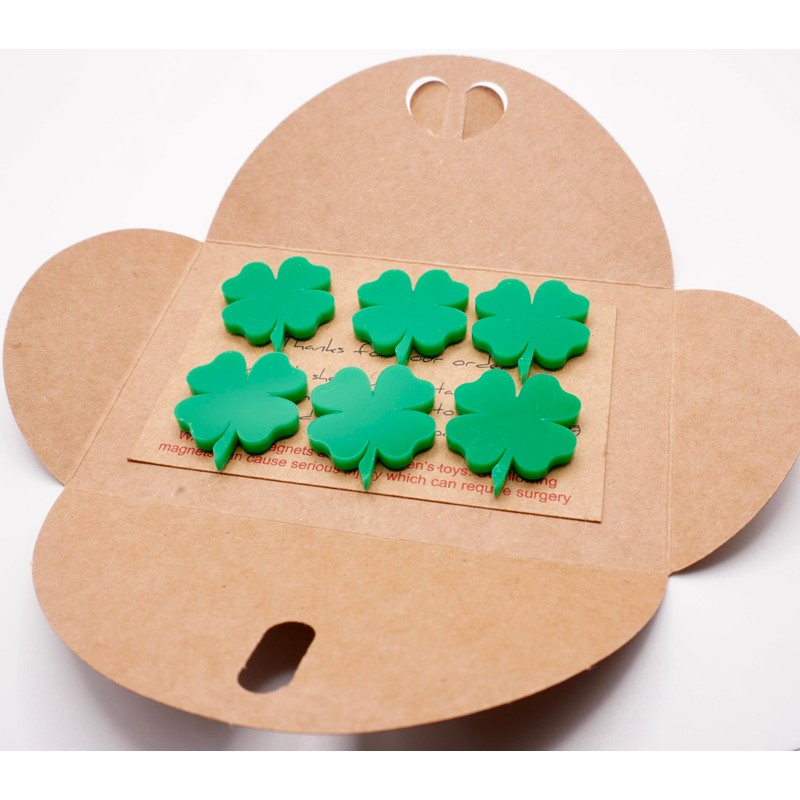 6 Pcs Lucky Four Leaf Clover Fridge Magnets | very