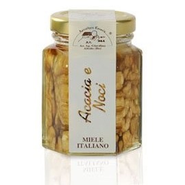 Apicoltura Cazzola Italy - Walnut and Acacia Honey - Jar of 130 g (Pack of 2 Galss Jars)