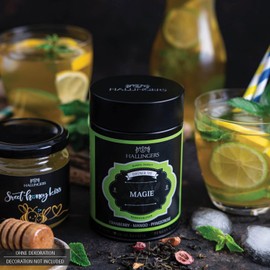 Hallingers Magic - Loose Green Tea with Cranberry, Mango & Peony (Tin) - Gift in Summer & as a Perfect Barbecue Gift | Recovery New Year's Eve Friendship