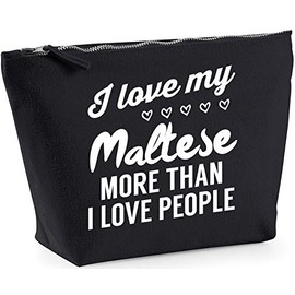 Hippowarehouse I love my maltese more than I love people printed make up cosmetic wash bag 18x19x9cm
